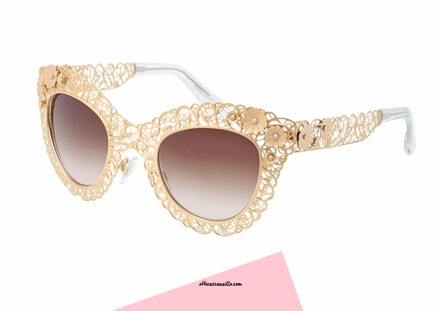 Sunglasses Dolce & Gabbana DG 2134 gold | Occhiali | Ottica Scauzillo
