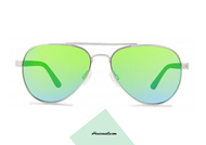 Sunglasses REVO Raconteur RE1011 green silver. Glasses in silver metal with rubber rod black and polarized lenses in mirrored green. See the world through different eyes, buy these sunglasses Revo 1011.