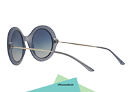 Sunglasses Giorgio Armani FRAMES OF LIFE AR 8068 col.54491G in blue acetate with transparent matte effect. Example of absolute elegance, thanks to the metal rods that sunglasses are a unique lightness. A complete, in blue gradient lenses.