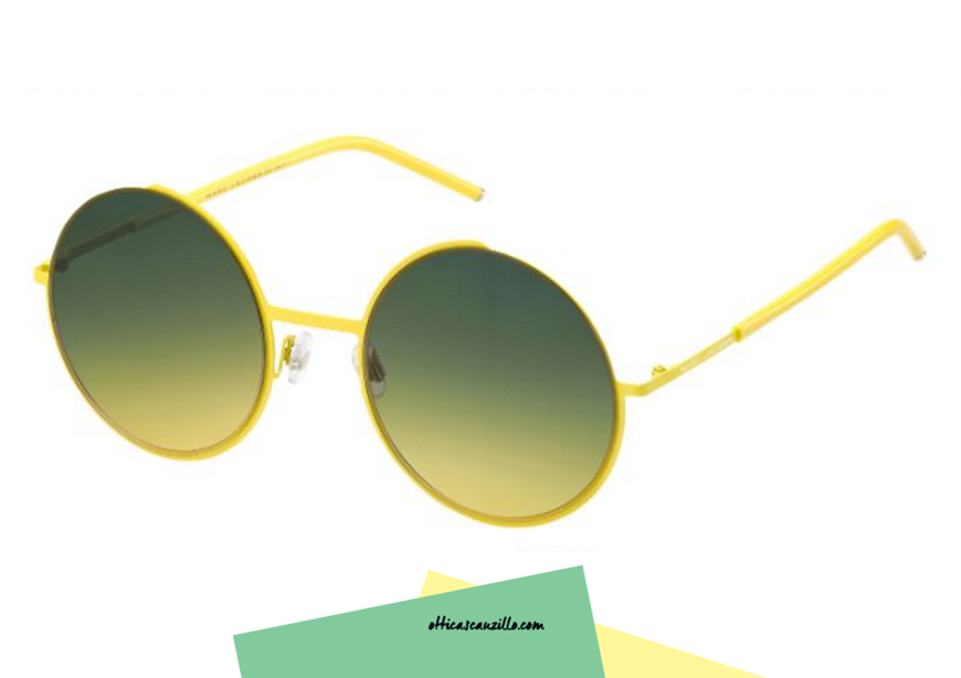 Sunglasses Marc Jacobs 34 / S col. TDXJE metal yellow. Round-shaped glasses with lenses in green and yellow gradient. Accessory belonging to the latest collection of sunglasses Marc Jacobs.
