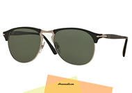 New collection Icons Persol sunglasses PO8649S col. 95/58 in shiny black celluloid with silver-colored metal bridge. Discover this new sunglasses from the soul immortal and retro. A complete, full-polarized lenses in green. Purchase this sunglasses Persol 8649S, shipping is free in Italy.