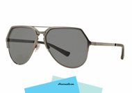 Sunglasses Dolce & Gabbana DG 2151 col. 110881 of the new collation Dolce & Gabbana sunglasses. Glasses in silver metal with gray polarized lenses. Accessory classic shaped aviator reinterpreted in a modern key. Buy this Dolce & Gabbana sunglasses DG2151, give yourself a stylish tone.