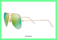 RayBan sunglasses RB3025 col. 112 / P9 polarized gold metal. RayBan sunglasses from the classic aviator shape with green mirrored polarized lenses. Unisex accessory product in one measure, gauge 58. Buy online this sunglasses RayBan 3025, the shipping is free in Italy.