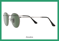 RayBan sunglasses RB3447 Round col. 029 in vintage style. RayBan sunglasses with round-shaped lenses in green and full metal frame gray gunmetal. Unisex accessory with a casual style and current. Purchase this sunglasses RayBan 3447, give yourself a trendy accessory.