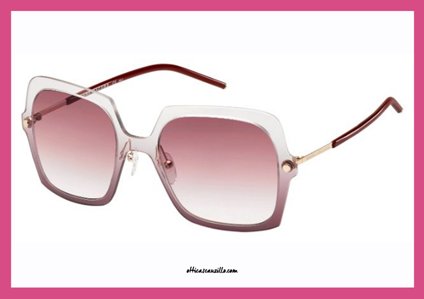 Sunglasses Marc Jacobs 27 / S col. TWCFW oversized rectangular shape. Marc Jacobs glasses celluloid ultra thin burgundy shaded transparent always faded burgundy lenses. Eyewear sensual with a unique and modern style. Purchase this sunglasses Marc Jacobs MJ 27S, give yourself a feminine accessory for the most demanding outfits.