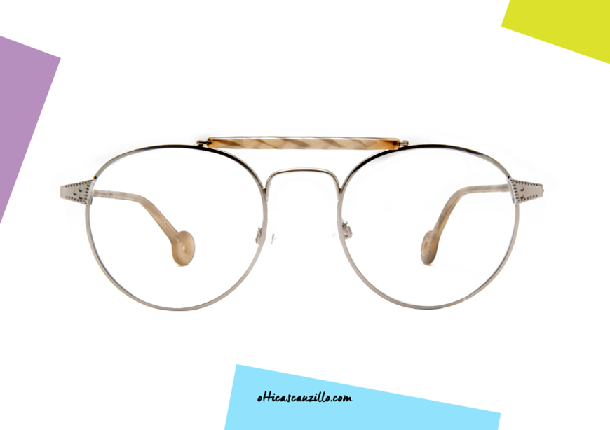 round metal Hally and Son eyewear HS547 col. V01 shop online at discounted price on otticascauzillo.com