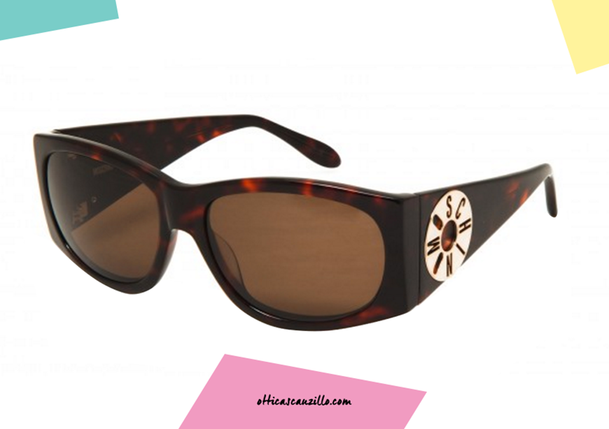 Vintage Sunglasses MOSCHINO MO811 col.S02 wraparound rectangular shape. Glasses celluloid thick havana brown with brown tint lenses. Do not let it slip away, buy your sunglasses Moschino 811. Feminine accessory vintage Moschino.