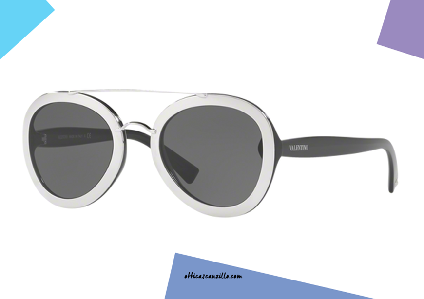 nuova collezione Occhiale da sole Valentino VA4014 col. 500187 nero a goccia su otticascauzillo.com
