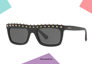 Occhiale da sole con borchie Valentino VA4010 col. 500187 nero su otticascauzillo.com