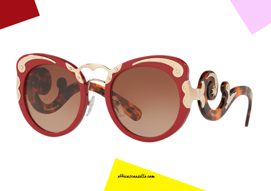 Sunglasses Prada Minimal Baroque PR 07TS col. VAI1Z1 red | Occhiali |  Ottica Scauzillo