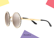 acquisto online Occhiale da sole tondo con fiori Dolce & Gabbana DG2173 col. 02/5A oro su otticascauzillo.com