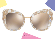 Dolce&Gabbana lace sunglasses DG4319 col. 31535A transparent with gold shop online on otticascauzillo.com