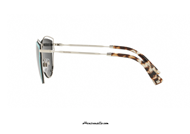 Sunglasses Valentino VA2015 col. 300687. Valentino sunglasses with silver metal frame and smoke lenses with teal contour. The great attention to detail can be seen on the white havana celluloid rod ends with applied studs. Shock them all, buy now your new sunglasses Valentino VA2015 silver.