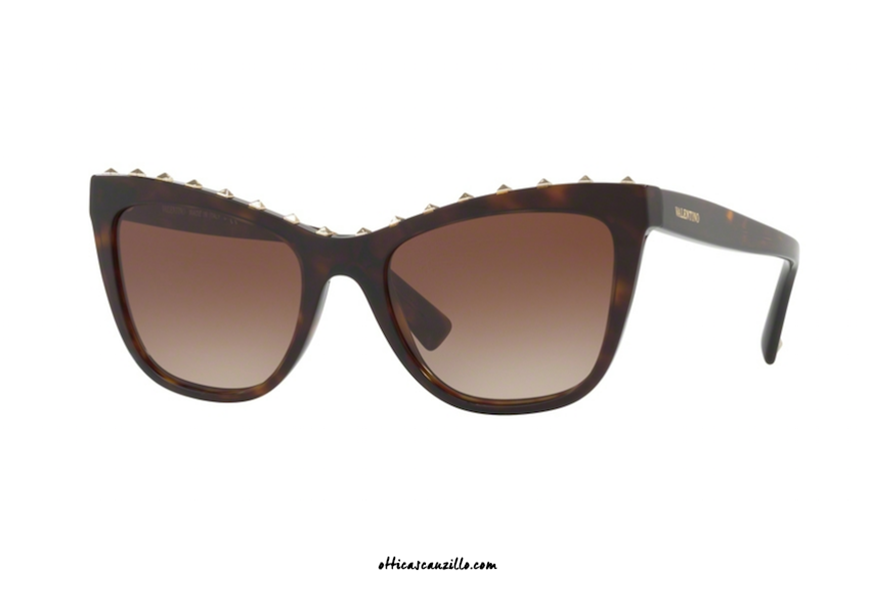 Valentino VA4022 col. 500213 havana sunglasses with studs on otticascauzillo.com