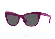 Valentino VA4022 col. 501787 fuchsia sunglasses with studs on otticascauzillo.com