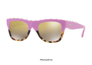 Valentino VA4023 col. 50667I pink/havana sunglasses with studs on otticascauzillo.com