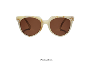 Saturnino Eyewear Wes col. 3 marble sunglasses. Modern style suitable for every look for this eyewear characterized by the wide, butterfly shape, marble effect celluloid frame combined with brown lenses. Wear now your new Saturnino Eyewear Wes col. 3 marble sunglasses, buy it now.