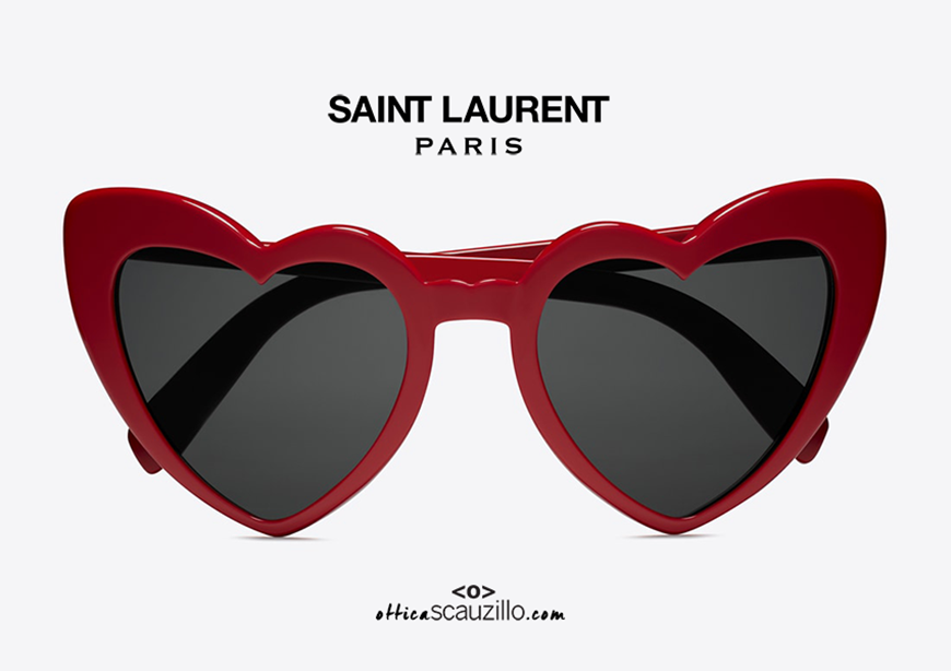 Occhiale da sole a cuore Saint Laurent 196 LOULOU rosso, Occhiali