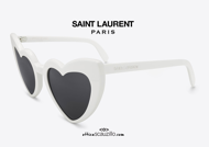 shop online Sunglasses heart Saint Laurent 181 LOULOU white on otticascauzillo.com acquisto online nuovo Occhiale da sole a cuore Saint Laurent 196 LOULOU 181 bianco