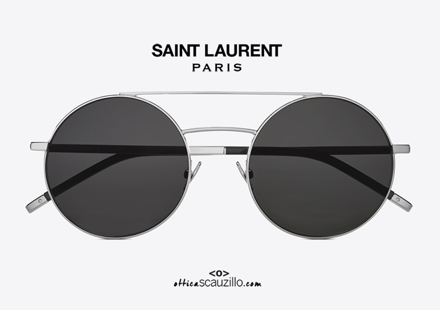 shop online Saint Laurent sunglasses 210 round double metal bridge on otticascauzillo.com