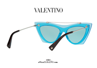 shop online Cat eye Sunglasses Valentino VA4041 col.511365 light blue transparent on otticascauzillo.com