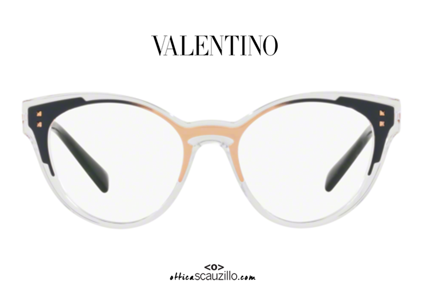 shop online Transparent eyeglasses Valentino VA3018 col.5069 blue and gold on otticascauzillo.com 