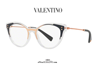shop online Transparent eyeglasses Valentino VA3018 col.5069 blue and gold on otticascauzillo.com 