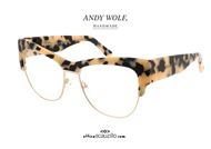 shop online vintage Eyeglasses Andy Wolf mod. 5084 col. D spotted havana on otticascauzillo.com 