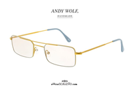 shop online Narrow rectangular eyeglasses Andy Wolf mod. 4739 col. F Yellow on otticascauzillo.com  