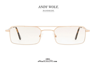 shop online vintage Narrow rectangular eyeglasses Andy Wolf mod. 4739 col. B gold on otticascauzillo.com 