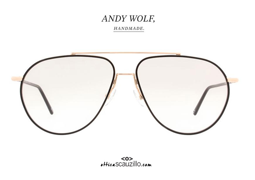 shop online Aviator eyeglasses Andy Wolf mod. 4726 col. A black and gold on otticascauzillo.com 