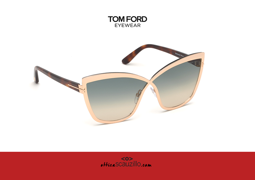 shop online Sunglasses TOM FORD SANDRINE FT0715 col. 28P gold and brown on otticascauzillo.com 