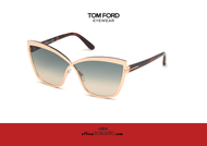 shop online Sunglasses TOM FORD SANDRINE FT0715 col. 28P gold and brown on otticascauzillo.com 