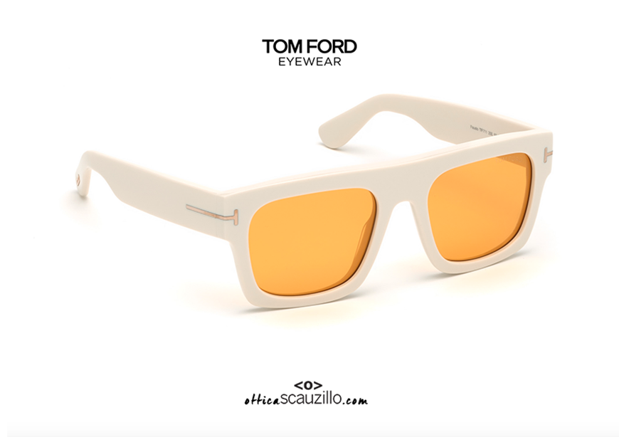 shop online Sunglasses TOM FORD FAUSTO FT711 col. 25E ivory white on otticascauzillo.com  