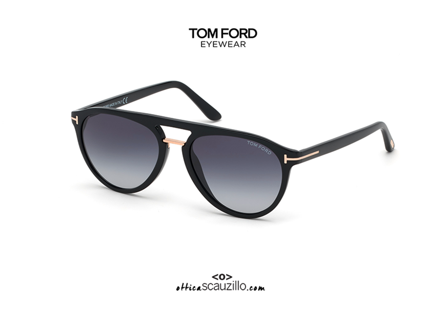 shop online Sunglasses TOM FORD BURTON FT697 col.01W black blue gradient on otticascauzillo.com 