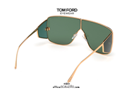 shop online Sunglasses TOM FORD SPECTOR FT708 col.33N gold and green on otticascauzillo.com