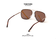 shop online Metal squared sunglasses TOM FORD BENTON FT693 col.28E brown gold on otticascauzillo.com 