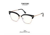 shop online Cat eyeglasses TOM FORD FT 5547B col.001 black on otticascauzillo.com 