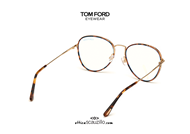 shop online Round metal glasses TOM FORD FT 5631 col.005 gold and Havana on otticascauzillo.com 