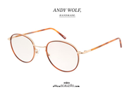 shop online Andy Wolf oval glasses mod. 4728 col.D gold and brown on otticascauzillo.com 