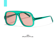 Acquista online su otticascauzillo.com il tuo nuovo occhiale da sole Bob Sdrunk LENNY verde cristallo trasparente