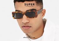 shop online Square sunglasses RETRO SUPER FUTURE SACRO col. havana on otticascauzillo.com discounted price