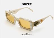 shop online Square Ghali sunglasses RETRO SUPER FUTURE SACRO Terra col. White on otticascauzillo.com 