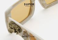 shop online Square Ghali sunglasses RETRO SUPER FUTURE SACRO Terra col. White on otticascauzillo.com 