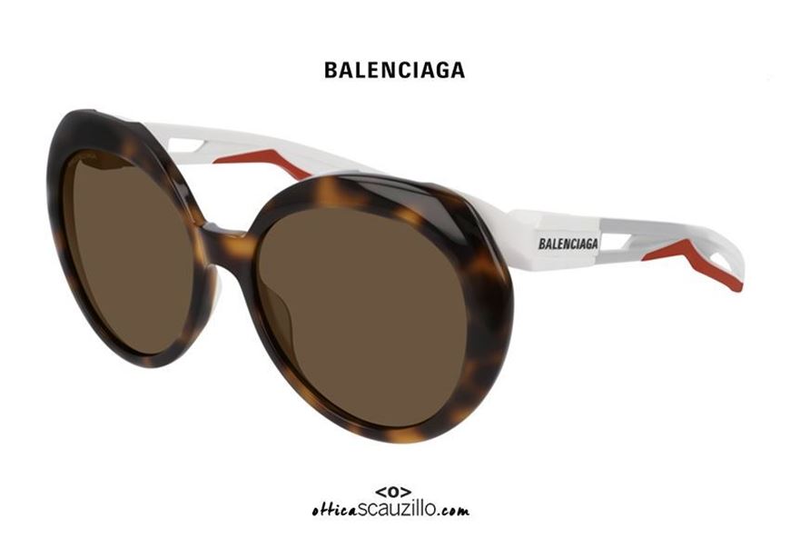 acquisto online Nuovo occhiale da sole Balenciaga TripleS BB0024S col.001 marrone/bianco su otticascauzillo.com a prezzo scontato