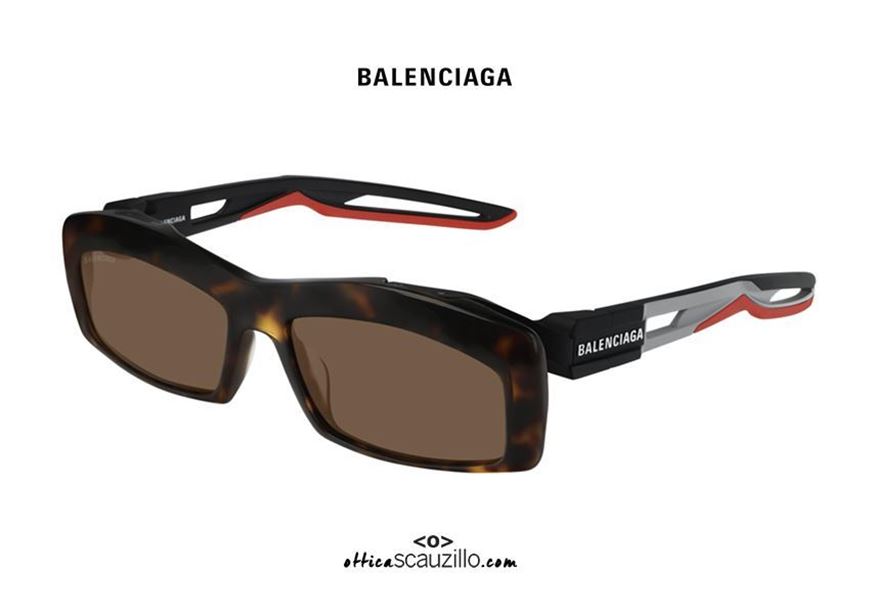 shop online new collection NEW Balenciaga TripleS rectangular sunglasses BB0026S col.003 havana brown on otticascauzillo.com at discounted price