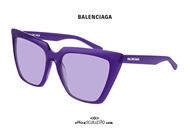 shop online NEW Balenciaga pointed sunglasses BB0046S col.003 purple on otticascauzillo.com  at discounted price