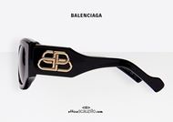 acquisto online Nuovo occhiale da sole oversize Paris Cat Balenciaga BB0070S col.006 nero black sunglasses otticascauzillo.com 