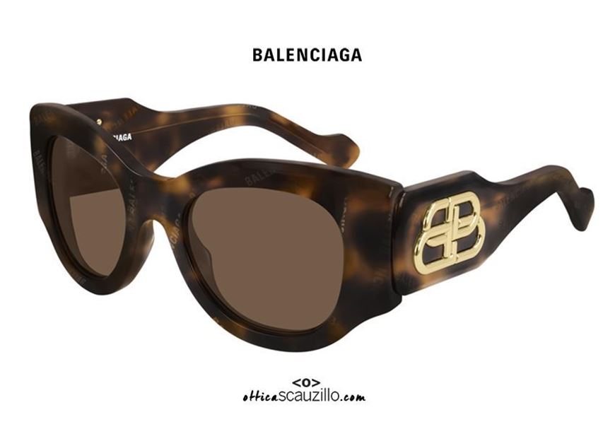 shop online  NEW Paris Cat Balenciaga oversized sunglasses BB0070S col.007 havana brown otticascauzillo.com occhiale da sole marrone havana