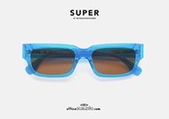 shop online NEW RetroSUPER ROME narrow rectangular sunglasses col. transparent hot blue on otticascauzillo.com discounted price